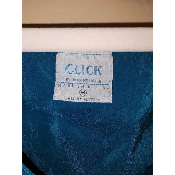 Click by Color Me Cotton Aqua Blue Dress Tiered Sleeveless Midi Size M - Picture 3 of 5